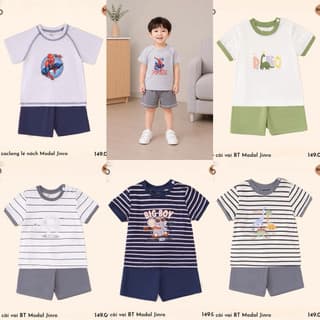 Bộ quần áo cộc tay hãng JINRO chất modal petit cho bé từ 9 tháng đến 4 tuổi