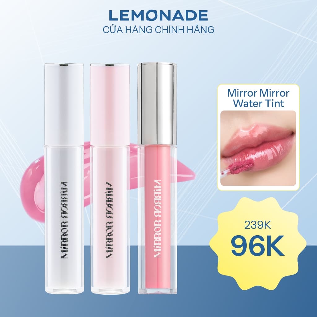 [99k/ cây] Son tint bóng không dính bền màu Lemonade Mirror Mirror Water Tint 4g
