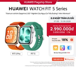 Đồng Hồ Thông Minh HUAWEI WATCH FIT 5 Series |Titanium & Kính Sapphire 2.5D| Nghiên Cứu Nguy Cơ Tiểu Đường| Mini-Workout