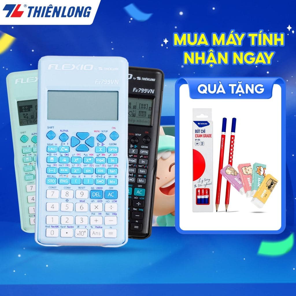 Máy tính khoa học Thiên Long Flexio Fx799VN - Máy tính học sinh, sinh viên, bảo hành 7 năm, được phép mang vào phòng thi