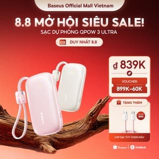 [CHUẨN CHỨNG NHẬN CCC] Sạc Dự Phòng Baseus EnerFill FC21 Qpow3 Ultra/FC11 &10000mAh/20000mAh 22.5W - Sạc Nhanh Kèm Cáp