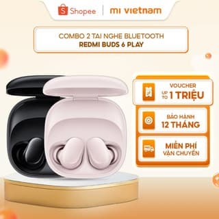Combo 2 Tai Nghe Bluetooth Redmi Buds 6 PLay - Chống nước IPX4 - Bluetooth 5.4 - 5 chế độ EQ