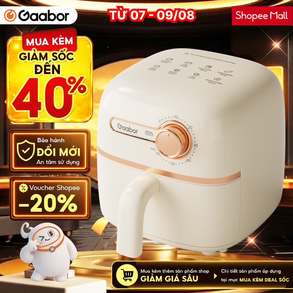 Gaabor Nồi chiên không dầu mini 2L AF20M-YE01S công suất 900W nóng nhanh sinh viên văn phòng [L]