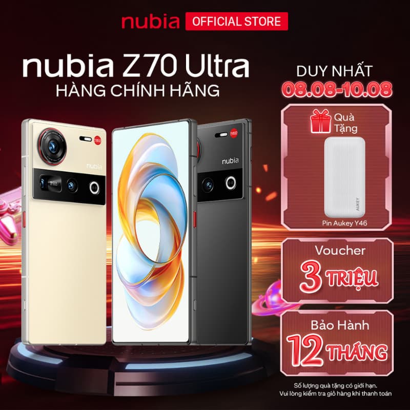 Điện Nubia Z70 Ultra I Chip Snapdragon 8 Elite I Màn AMOLED 144Hz I Camera cảm biến Sony I IP69 I Pin 6150mAh sạc 80W