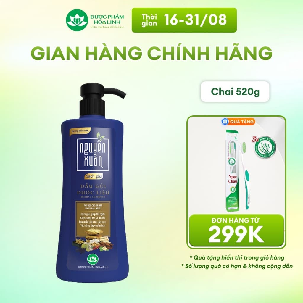 Dầu gội Dược liệu Nguyên Xuân Sạch Gàu 470g - Tặng 50g giá không đổi