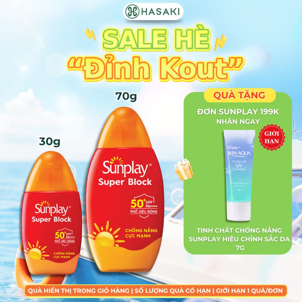 [DAILY] Sữa Chống Nắng Sunplay Bảo Vệ Vượt Trội SPF50+ PA++++ Super Block Hasaki Sản Phẩm Chính Hãng