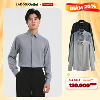 [OUTLET - KHÔNG ĐỔI TRẢ] Áo sơ mi nam dài tay dấu nút vải lụa chéo Hàn LADOS-8119 sang trọng, lịch sự