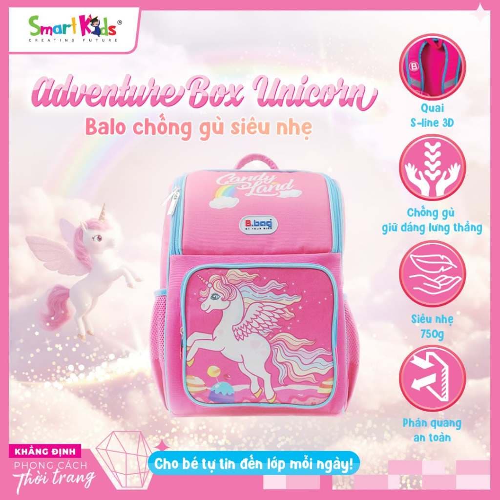 [EXTRA] Balo B.bag Chống Gù Cho Học sinh Tiểu học Cấp 1 Adventure Box Bảo vệ cột sống