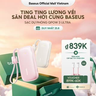 [CHUẨN CHỨNG NHẬN CCC] Sạc Dự Phòng Baseus EnerFill FC21 Qpow3 Ultra/FC11 &10000mAh/20000mAh 22.5W - Sạc Nhanh Kèm Cáp
