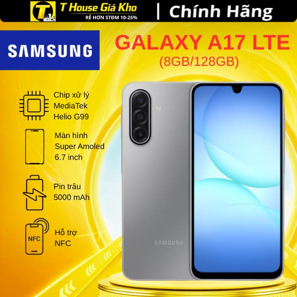Điện Thoại Samsung Galaxy A17 8GB/128GB - Hàng Chính Hãng Nguyên Seal