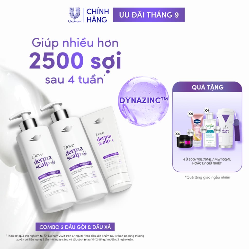 [MỚI] Combo 2 Dầu Gội & Kem Xả Dove Derma Scalp Giảm rụng & Giúp tóc Phồng Dày/ Sạch Gàu & Tóc Mềm Mượt 350G, 300G