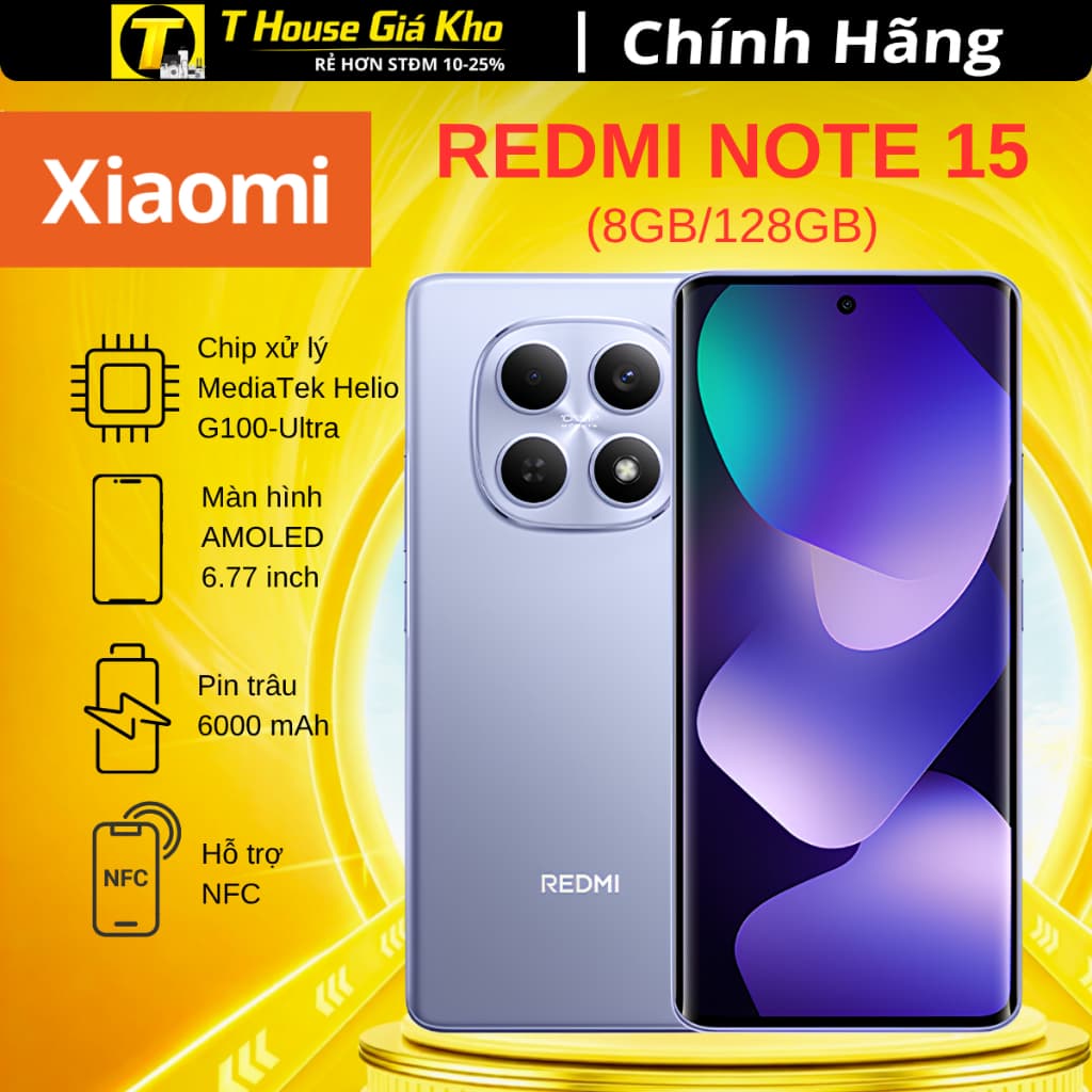 Điện Thoại Xiaomi Redmi Note 15 8GB/128GB - Hàng Chính Hãng Nguyên Seal