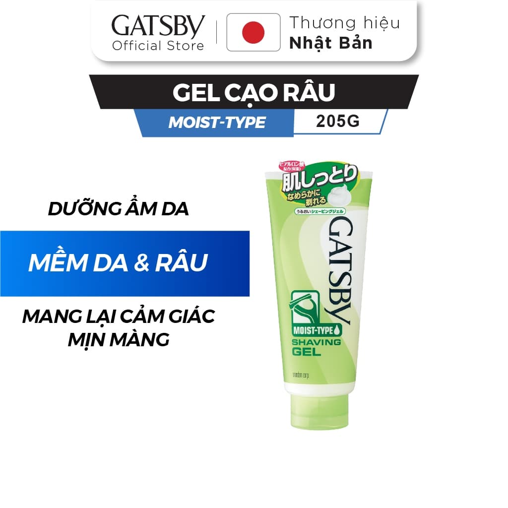 Gel cạo râu GATSBY N Moist 205g - Dưỡng ẩm