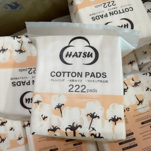 LA115-Bông Tẩy Trang 222 Miếng Natural Cotton Pad, Bông Tẩy Trang Nhật Bản 3 lớp Siêu Mềm, Siêu Dày, Không Rát Da