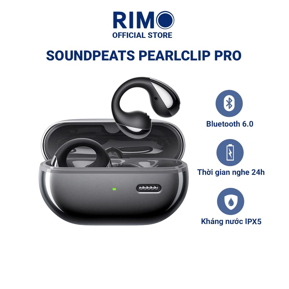 Tai nghe True Wireless SoundPEATS PearlClip Pro, Hi-Res, LDAC, kháng nước IPX5, Bluetooth 6.0