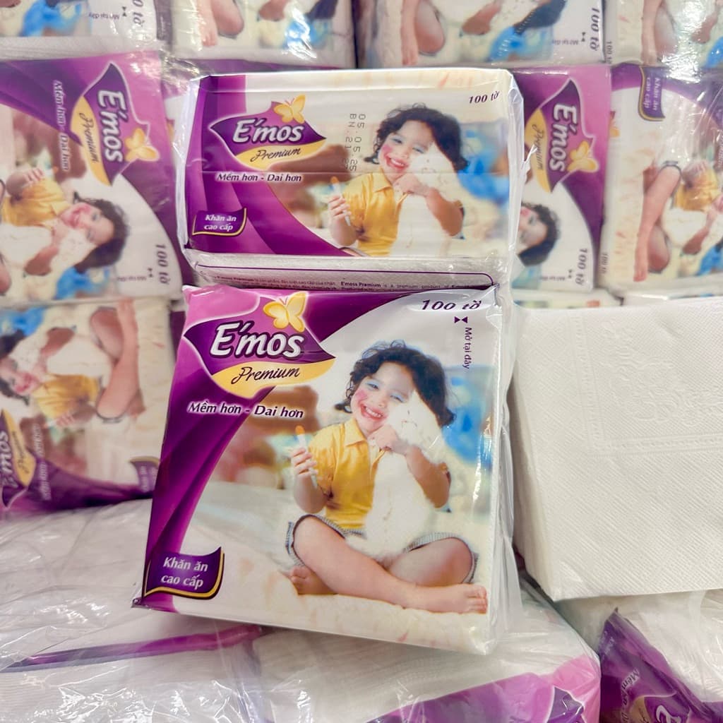 ( 10 gói ) khăn giấy vuông Emos khổ lớn 320x320