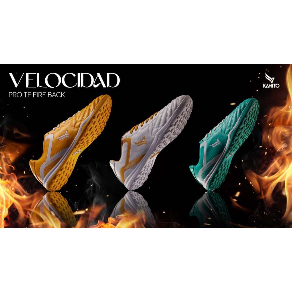 Giày đá bóng Kamito Velocidad Pro TF Fire Back, đế TF, đệm giảm chấn cao cấp