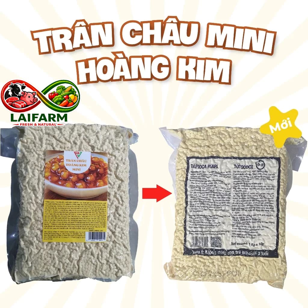[LaiFarm] Trân châu Hoàng Kim Royal 1kg - Size ( 3mm - 8 mm ) Nhanh tiện lợi