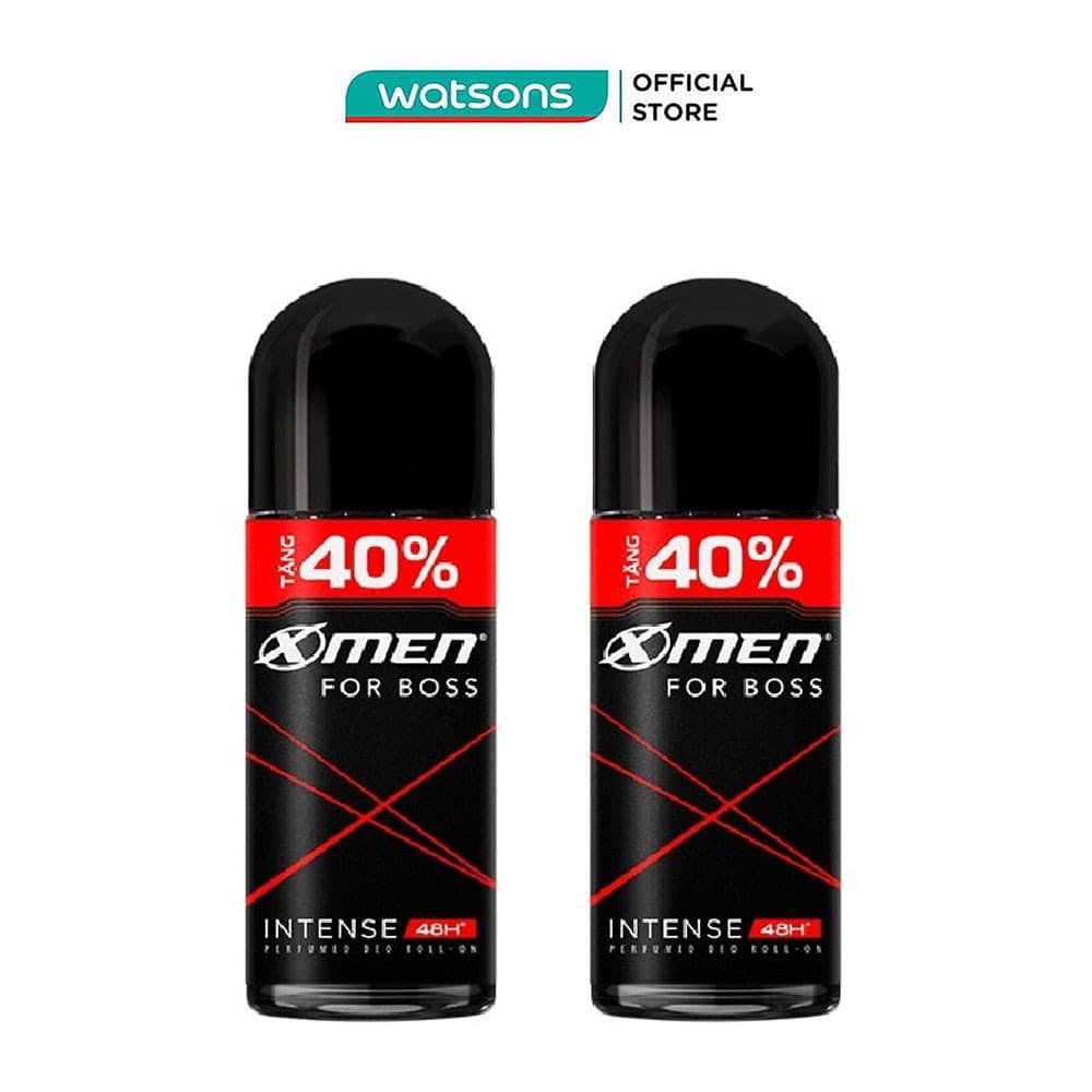 Combo Lăn Khử Mùi Xmen For Boss Intense 48H Perfumed Deo Roll On 70mlx2pcs