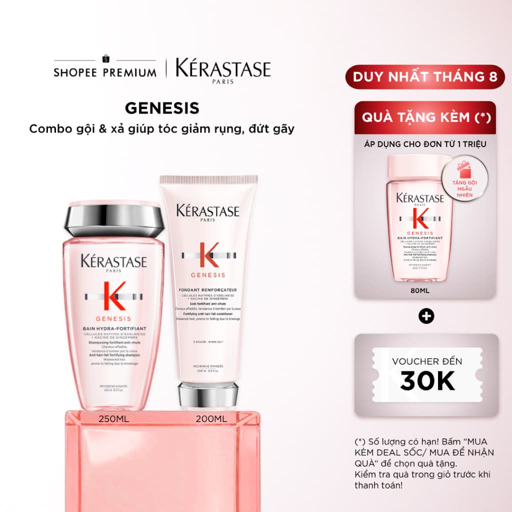 Bộ gội xả giúp giảm gãy rụng - Kérastase Genesis