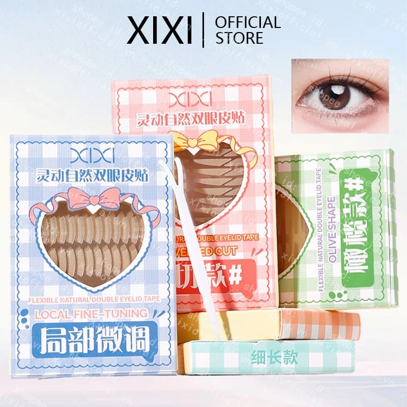 Xixi Trong Suốt Màu Be Sọc Tự Dính Băng Mắt Tự Nhiên Dụng Cụ Trang Điểm Vô Hình Gấp Đôi Mí Mắt Ren Dán Mí Mắt Băng Miếng Dán NO.GJ-147