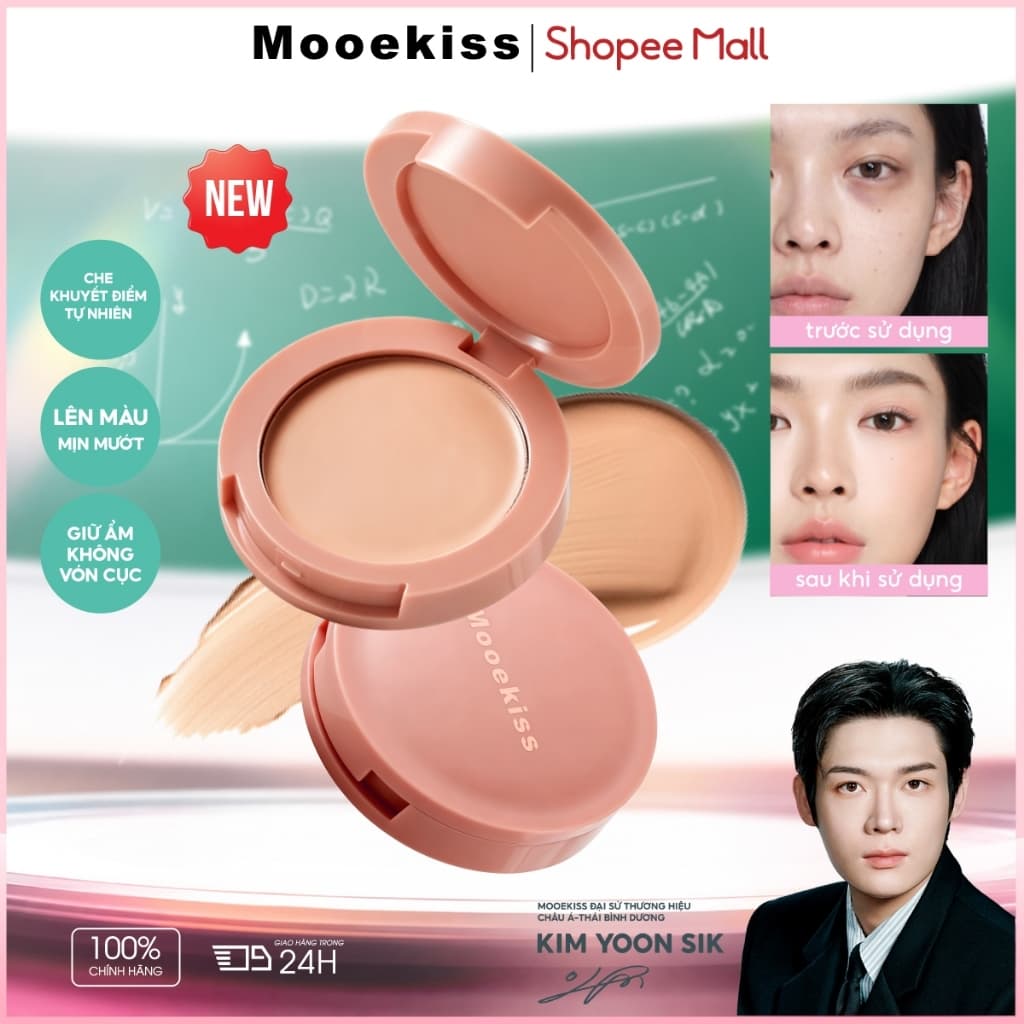 [NEW] Kem che khuyết điểm Mooekiss có thể làm nổi bật các đốm, che quầng thâm quanh mắt, làm sáng tông màu da và thậm chí tông màu da