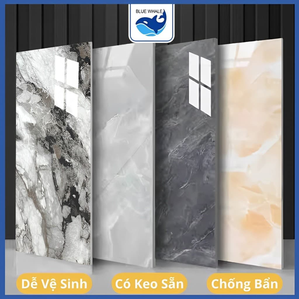 Tấm Dán Tường PVC Hoa Văn Sang Trọng 60x30cm, Miếng Dán Tường Có Sẵn Keo