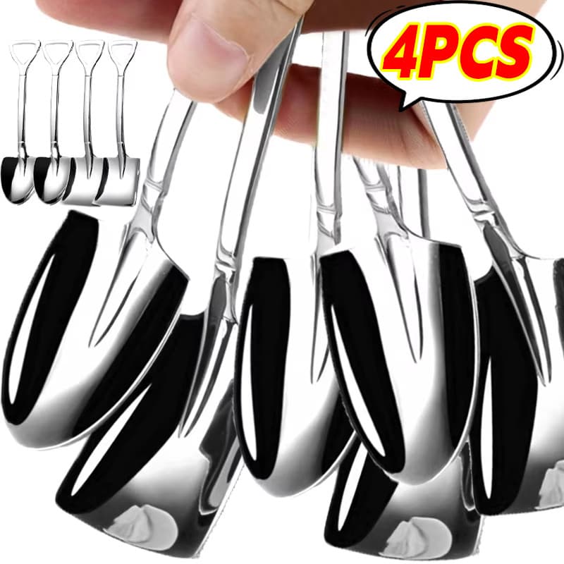 1 / 4 Xẻng Thìa Inox Dưa Hấu Thìa Sáng Tạo Kem Tráng Miệng Cà Phê Muỗng Dao Kéo