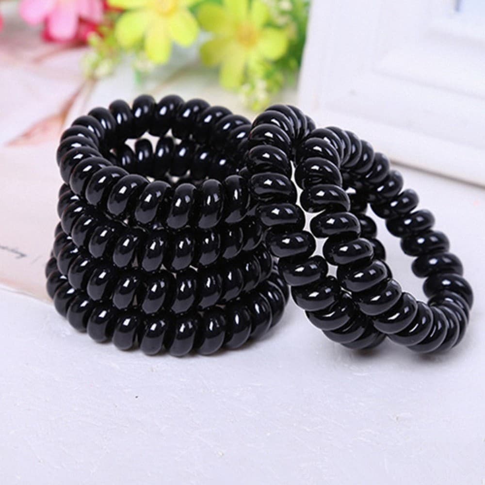 Cáp điện thoại chống nước, Dây buộc tóc, Tóc buộc đậm màu đen lớn, Băng đô đuôi ngựa.