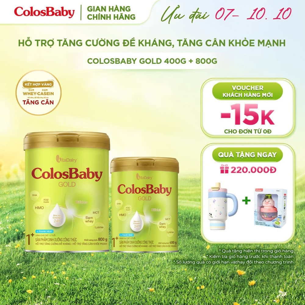 [COMBO 1.2KG] Sữa bột ColosBaby Gold 0+/1+ cải tiến cho trẻ sơ sinh – Bổ sung dinh dưỡng toàn diện cho bé