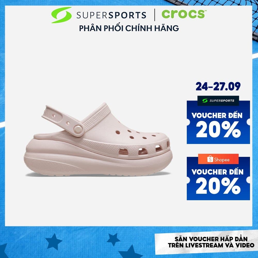 Giày Clog Unisex Crocs Crush U Quartz - Hồng - 207521-6UR LS100 B000