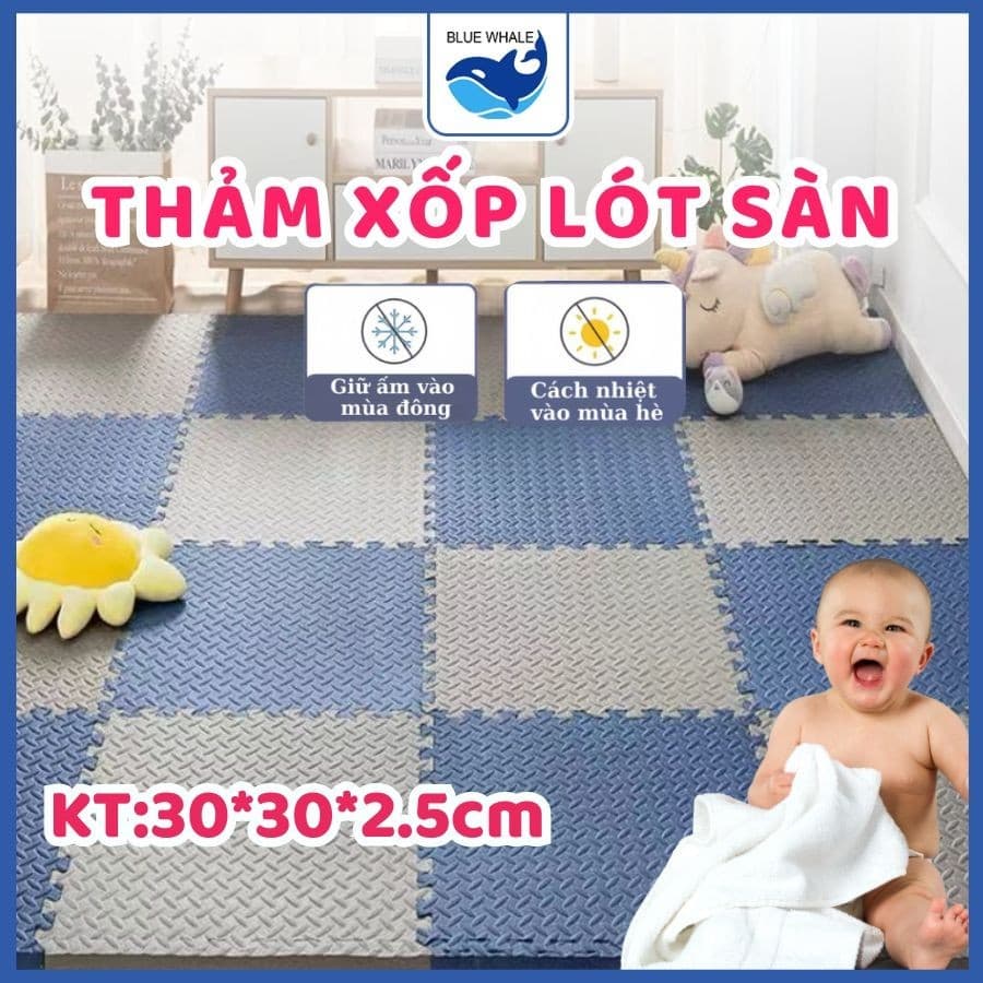 Thảm Xốp Lót Sàn Nhà Dày 2.5cm, Xốp EVA Lót Sàn KT 30x30cm