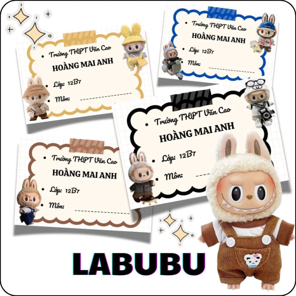 [ HỎA TỐC ]  SET 36 NHÃN VỞ IN SẴN THÔNG TIN THEO YÊU CẦU - XSTICKER