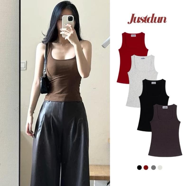 Áo tanktop 2 dây nữ cổ vuông JUSTDUN co giãn thoải mái BL01 BABY GIRL