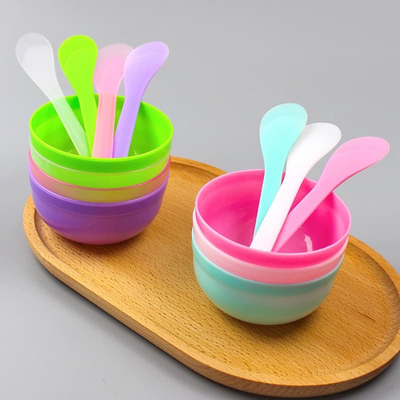 chén trộn mặt nạ- ( SET 2 ) bát nhựa- chén nhựa nhỏ- chén dễ thương