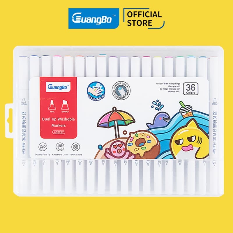 Bút Dạ Màu Marker Bút Lông Màu Học Sinh Rửa Được Guangbo - GUBH02225/02226/02227
