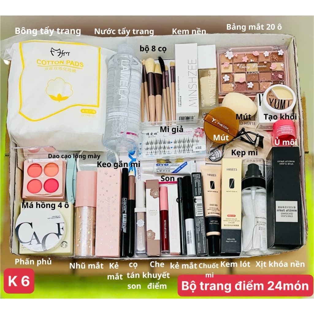 [ Được Kiểm Hàng] Bộ Trang Điểm 24 Món Đầy Đủ Makeup/Trang Điểm Đi Tiệc/Trang Điểm Cá Nhân Cơ Bản