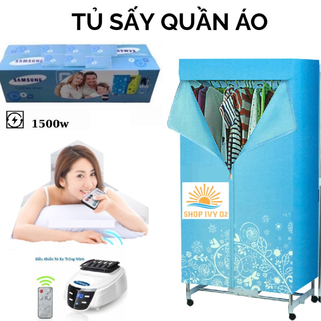 TỦ SẤY QUẦN ÁO (BẢO HÀNH 12 THÁNG) CHÍNH HÃNG CAO CẤP KHUNG INOX CÓ ĐIỀU KHIỂN TỪ XA CHẠY ÊM
