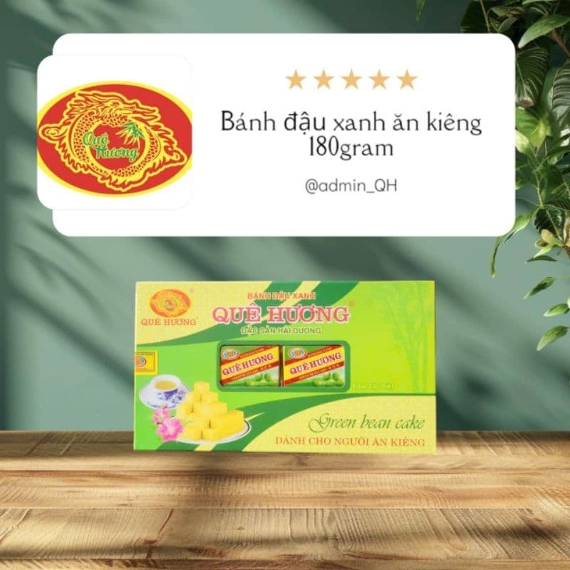 Bộ 5hộp bánh Đậu Xanh Quê Hương Hộp Đặc Biệt 12 ( thuần chay và ăn kiêng )