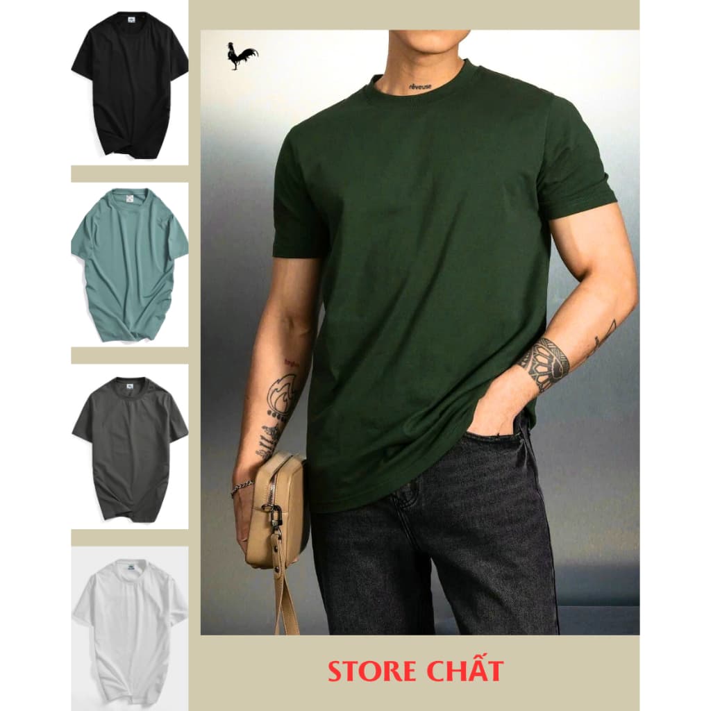 Áo thun Cotton Lạnh, dày dặn co dãn 4 chiều, mềm min, thoáng mát, 5 MÀU, Size 45-100kg