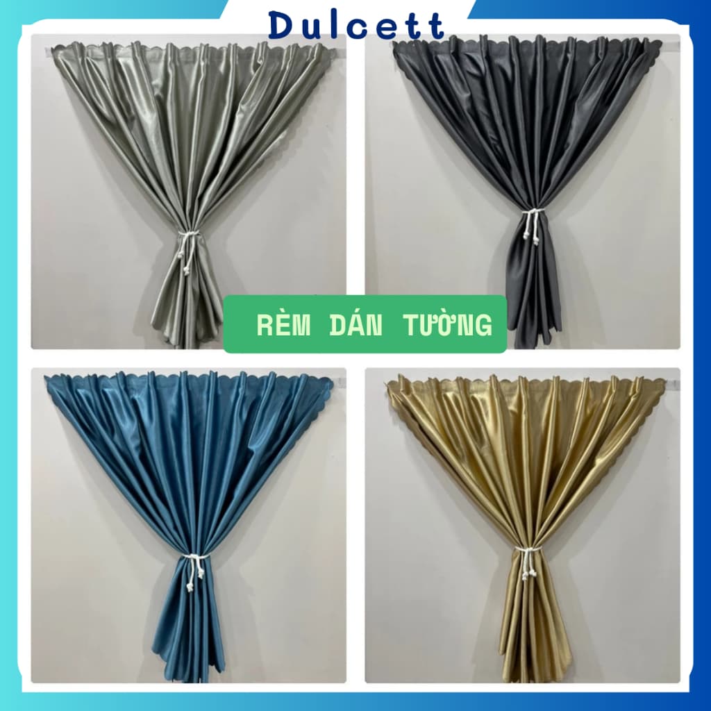 Rèm Cửa Dán Tường, Rèm Cửa Sổ Không Cần Khoan, Chất Liệu Vải Gấm Cao Cấp, Rèm Cửa DULCETT