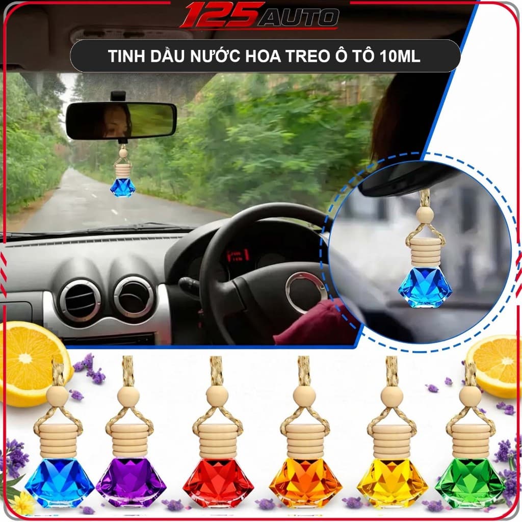 Tinh Dầu Nước Hoa Treo Xe Ô Tô Khử Mùi Xe Hơi, Tủ Quần Áo, Tinh Dầu Treo Trang Trí 10ml