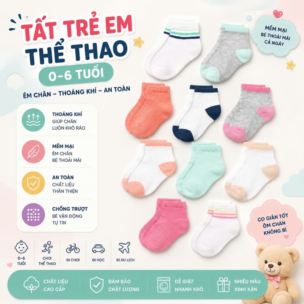 Tất trẻ con hàng xuất khẩu size 0-5 tuổi