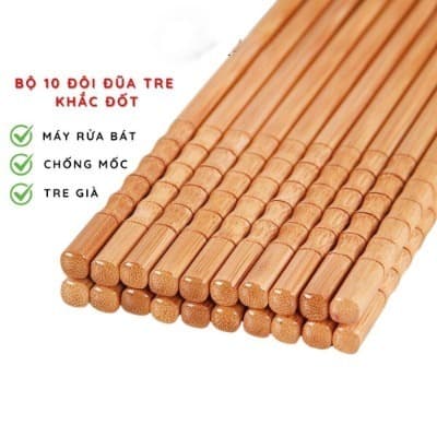 Combo 50 Đôi Đũa Tre Xuất Khẩu 24cm | Đũa Ăn Gia Đình Dùng 1 Lần | An Toàn – Sạch – Tiện Lợi