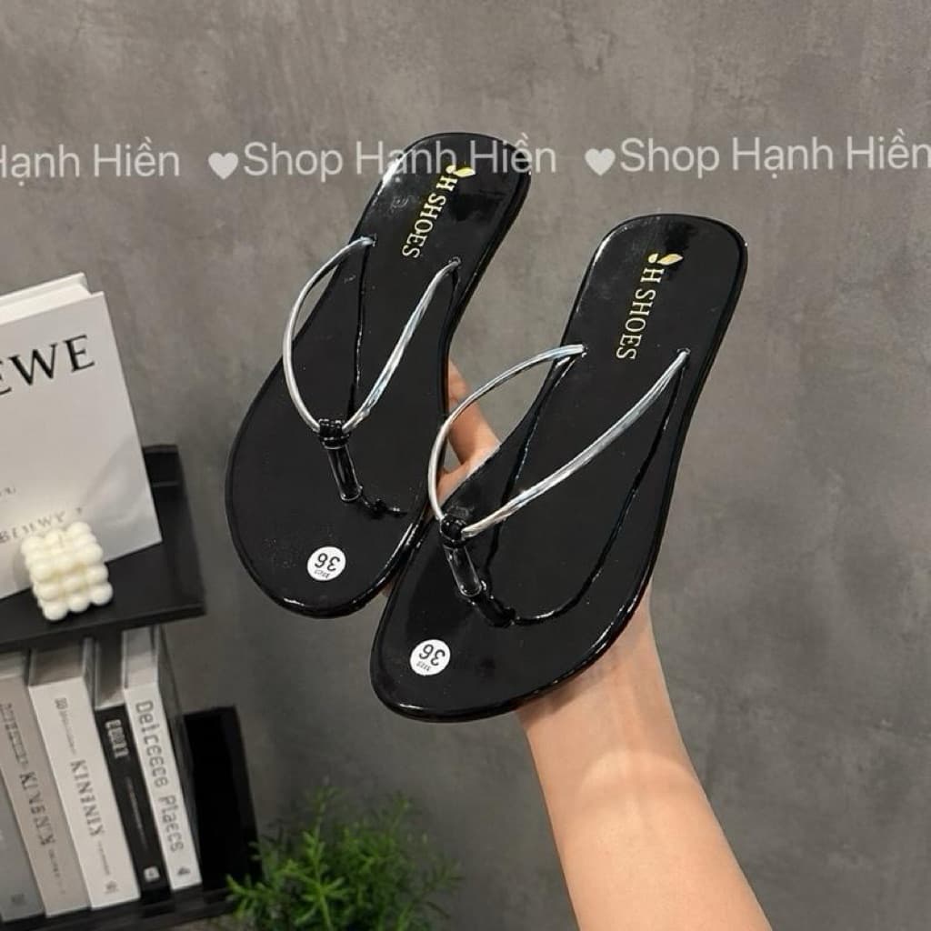 Dép Kẹp Nữ quai nhuyễn nhẹ chân đế xẹp mũi tròn da bóng trẻ trung năng động (Đ1*) phiên bản mới