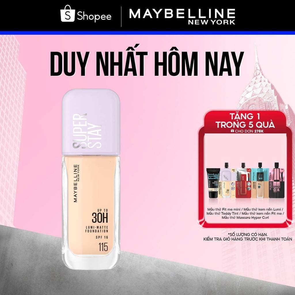 Kem Nền Bắt Sáng Superstay Lumi Matte 30H Che Phủ Siêu Nhẹ Mặt Maybelline New York 35ml