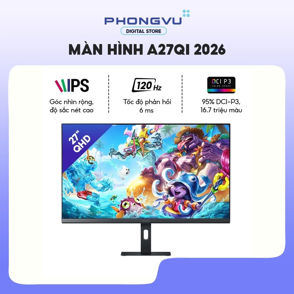 Màn Hình Xiaomi A27Qi Version 2026 -  27 inch - 2K - 100Hz/120Hz - IPS - Bảo Hành 36 Tháng