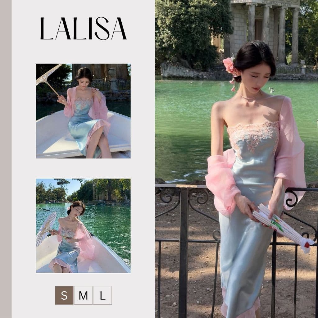 Váy Lụa Quây Ngực Phối Ren Cao Cấp Dáng Ôm LALISA Váy Body Thanh Lịch Tiểu Thư Sang Chảnh(REN THAY ĐỔI) VD005