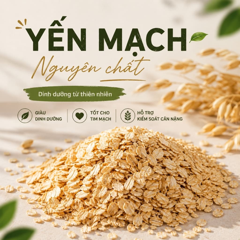 250G Yến Mạch Cán Dẹp, Thơm Ngon, Nấu Cháo, Sữa Yến Mạch