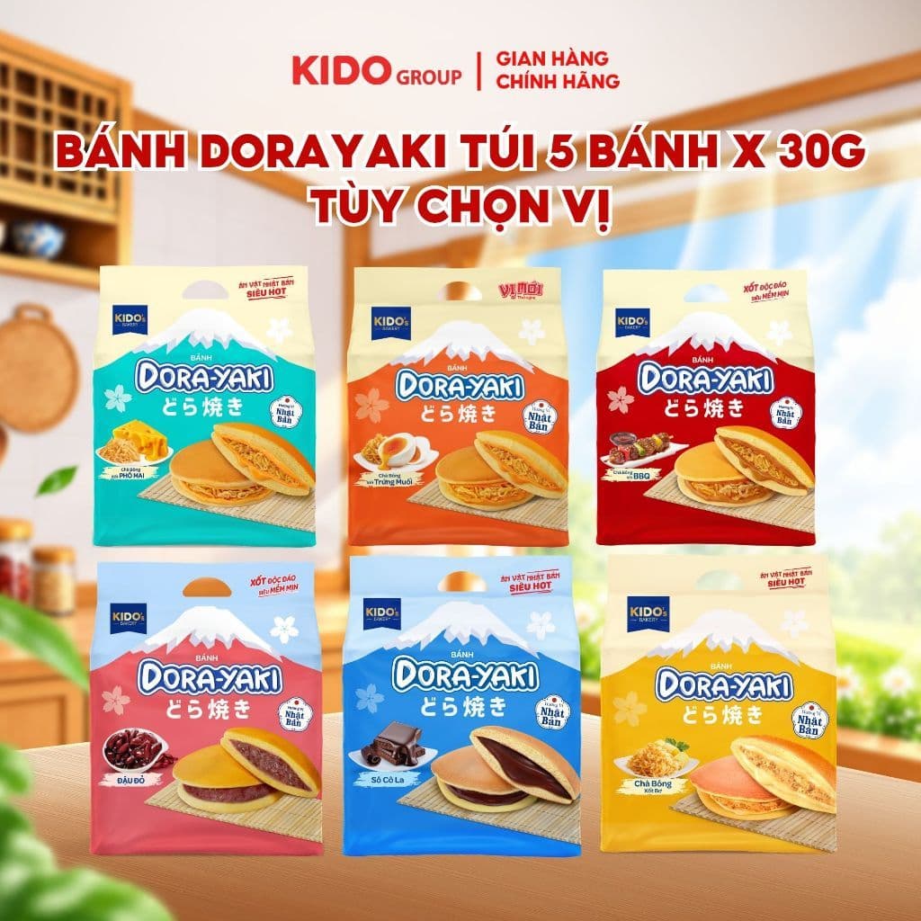 (MUA 3 GIẢM 33%) Túi Bánh Dorayaki 30g - Cấu trúc bánh siêu mềm mịn, chuẩn Bakery | Kido's Bakery (TÙY CHỌN VỊ)
